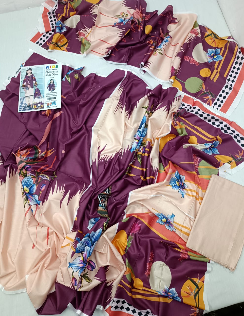 Kids Collection Vol 4  Digital Printed 3 Piece Lawn